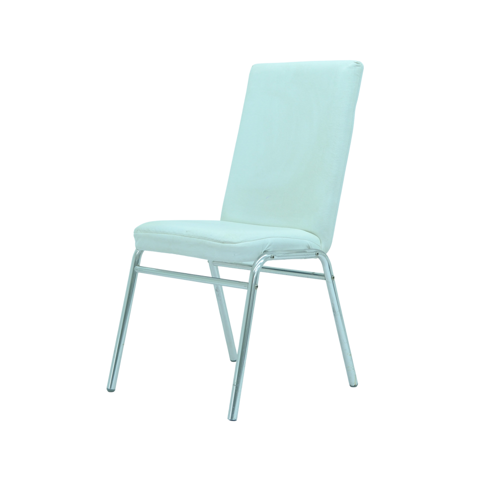 Deri Beyaz Metal Ayaklı Toplantı Sandalyesi