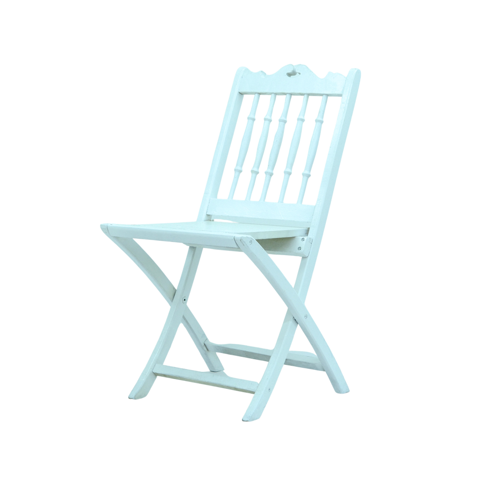 Lüks Ahşap Katlanır Sandalye Beyaz