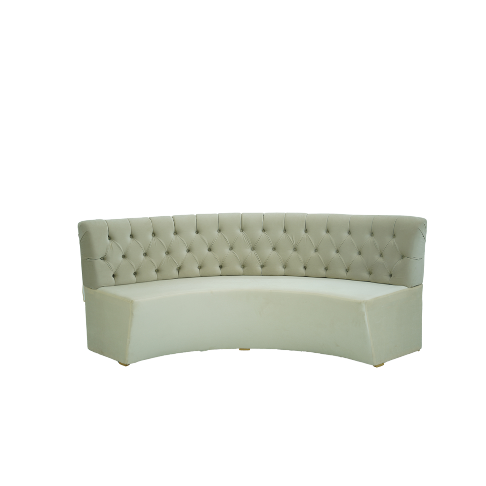 Krem Kapitoneli Ay Koltuk